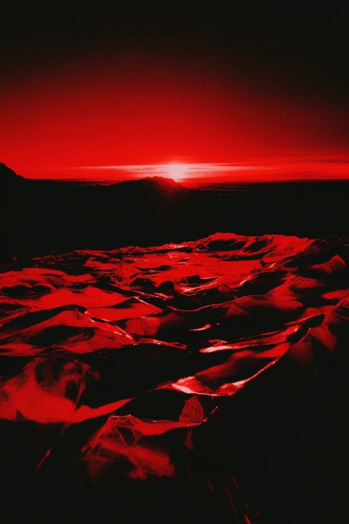 Cinematic Crimson Noir style AI image example 2