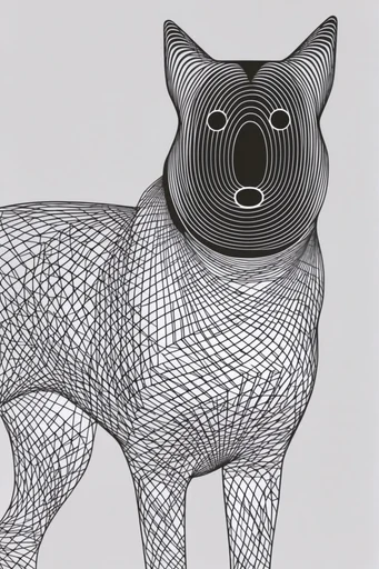 Monochrome Algorithmic Precision style reference image — optical illusion
