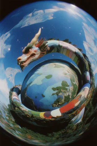 Nostalgic Fisheye Analog style reference image — distorted perspective