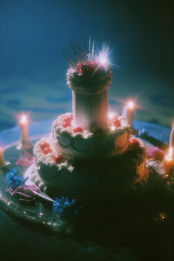Cinematic Luminescent Nocturne style reference image — shimmering reflective textures