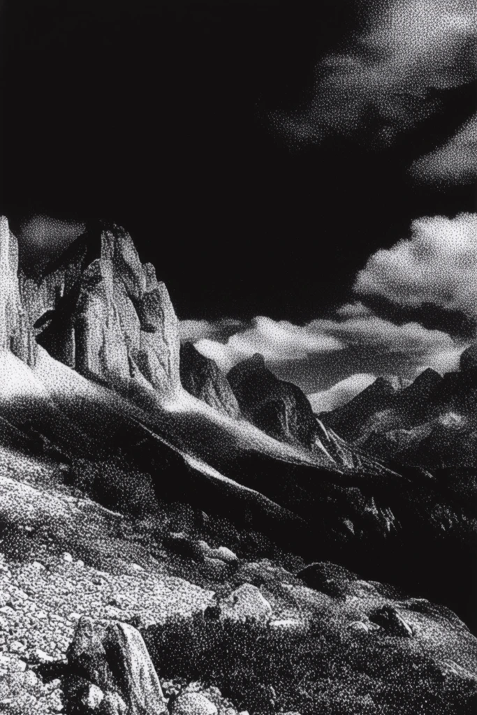 Gritty Chiaroscuro Noir style AI image example 2