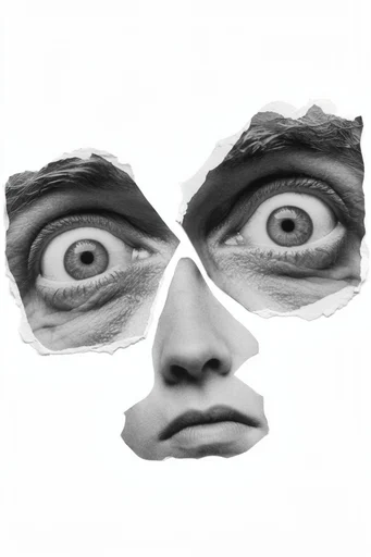 Monochrome Surrealist Collage moodboard — generate AI images in this style