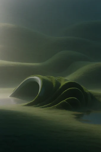 Ethereal Verdant Surrealism style reference image — atmospheric volumetric lighting