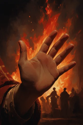 Sublime Apocalyptic Neoclassicism style reference image — fiery apocalyptic inferno