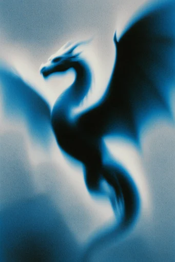 Ethereal Spectral Blur style reference image — heavy film grain