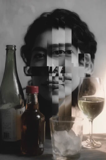 Fragmented Monochromatic Surrealism style reference image — geometric deconstruction