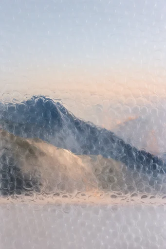 Tactile Refractive Obscurity style reference image — textured glass refraction