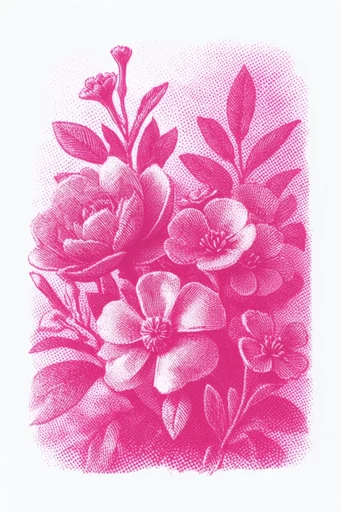 Monochromatic Magenta Engraving style reference image — woodcut illustration