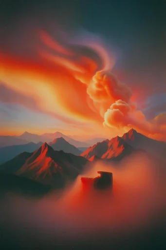 Luminous Twilight Surrealism style reference image — analog film grain
