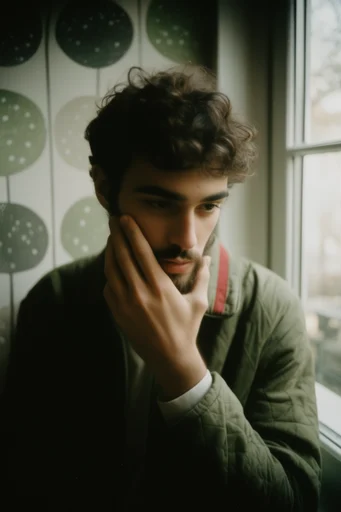 Kinetic Melancholic Analog style reference image — intimate candid portraiture