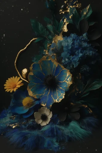 Celestial Gilded Surrealism style reference image — intricate fine linework