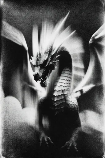 Spectral Monochrome Noir style reference image — charcoal grain texture