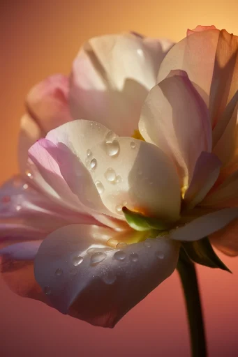 Dramatic Chiaroscuro Botanicals style reference image — vibrant gradient background