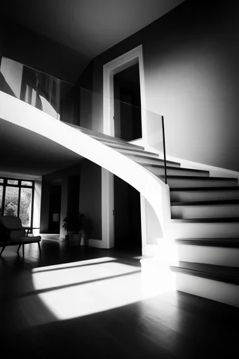 Monochromatic Brutalist Geometry style AI image example 4