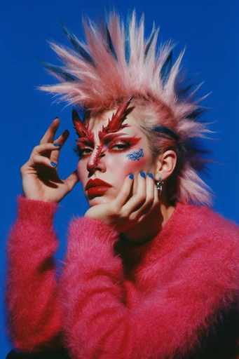 Electric Pop Punk style reference image — direct flash photography