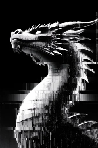 Monochrome Glitch Noir style reference image — analog scanlines