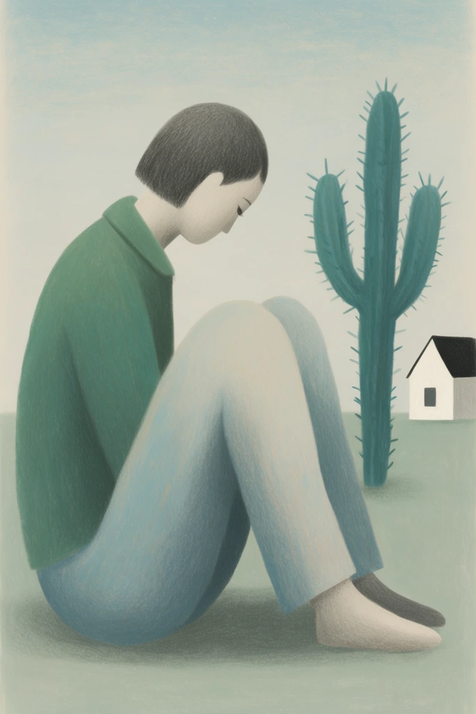 Textured Minimalist Folk style AI image example 1