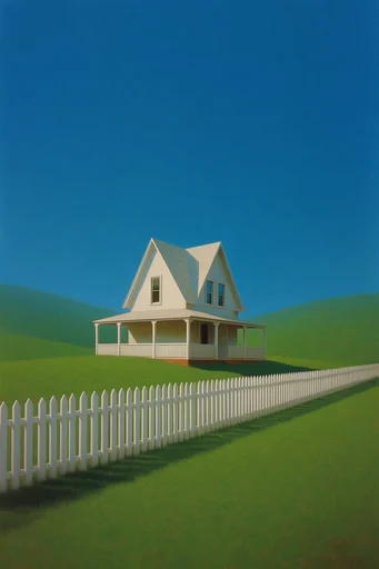 Surreal Pastoral Minimalism style reference image — liminal space