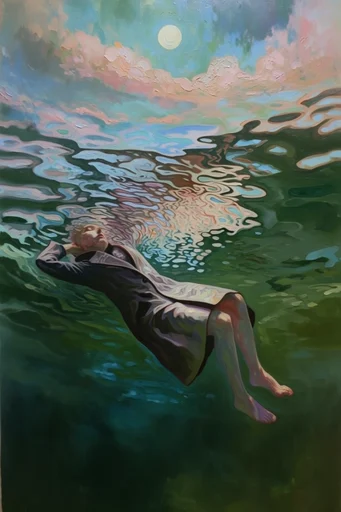 Submerged Impasto Surrealism moodboard — generate AI images in this style