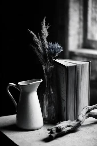 Dramatic Chiaroscuro Monochrome style reference image — high-contrast monochrome