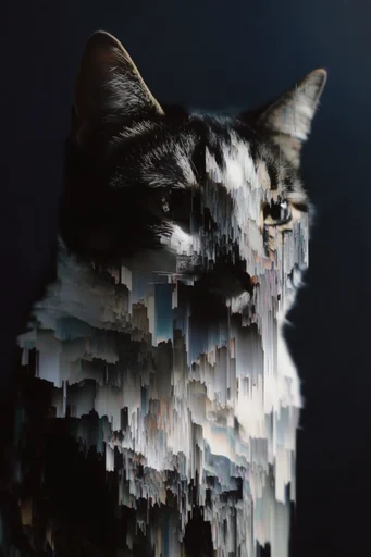 Cybernetic Glitch Surrealism style reference image — circuit board geometry