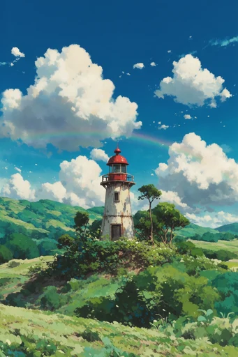 Luminous Anime Pastoralism style reference image — sun-drenched backlighting