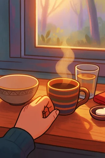 Nostalgic Cozy Illustration style reference image — soft textured brushwork