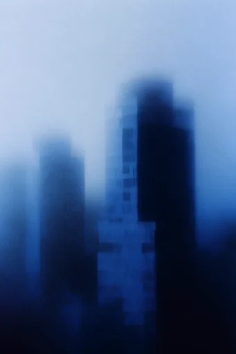 Ethereal Cobalt Grain style reference image — monochromatic cobalt blue
