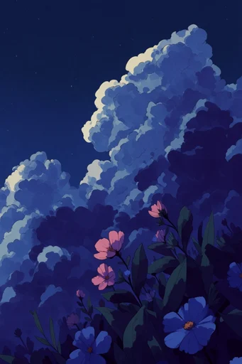 Nocturnal Graphic Cloudscapes style reference image — nocturnal atmosphere
