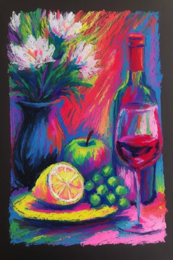 Luminous Electric Expressionism style reference image — expressive mark-making