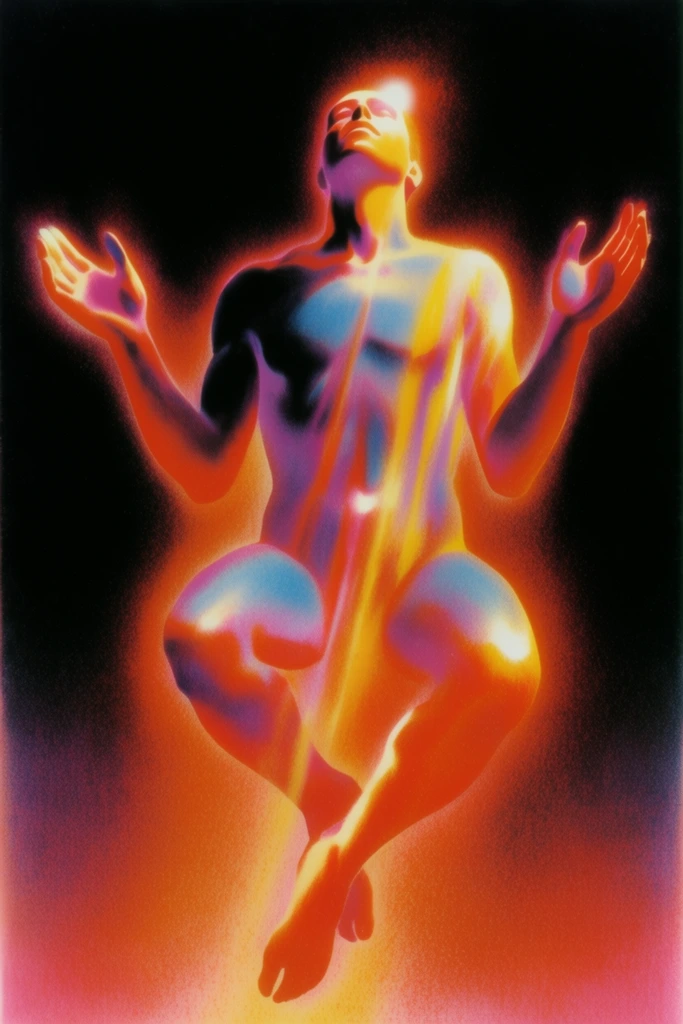 Neon Psychedelic Retro-Noir style AI image example 1