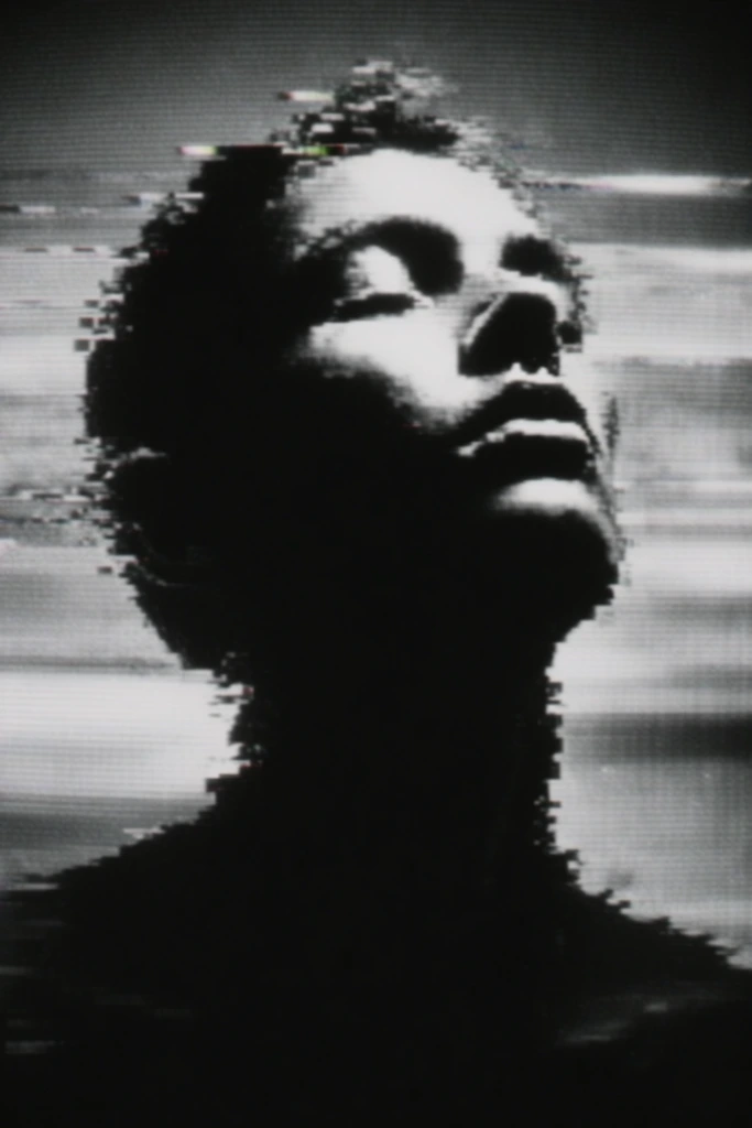 Corrupted Analog Noir style AI image example 1