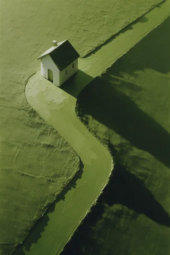 Monochromatic Verdant Surrealism style reference image — minimalist surrealism