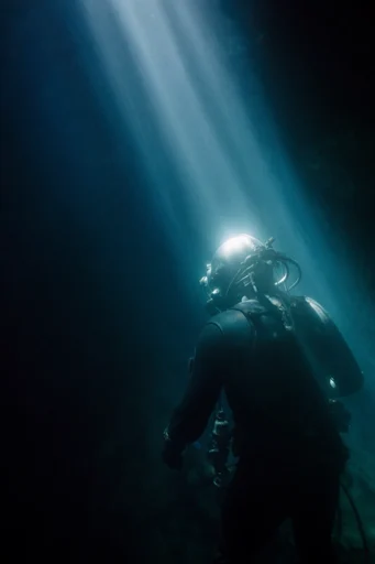 Monochromatic Abyssal Chiaroscuro style reference image — atmospheric haze