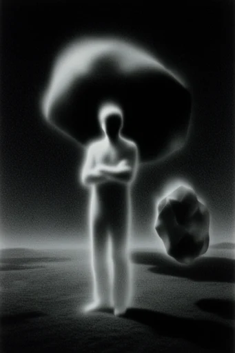 Spectral Monochrome Noir moodboard — generate AI images in this style