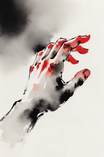 Expressive Ink Minimalism style reference image — textured paper