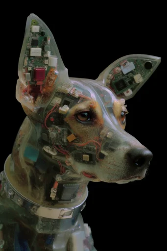 Bio-Synthetic Tactical Specimen style reference image — intricate circuitry