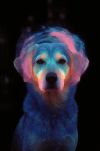 Luminous Kinetic Microcosm style reference image — intense chromatic contrast