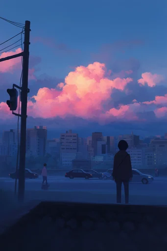 Nostalgic Twilight Anime style reference image — lo-fi atmosphere
