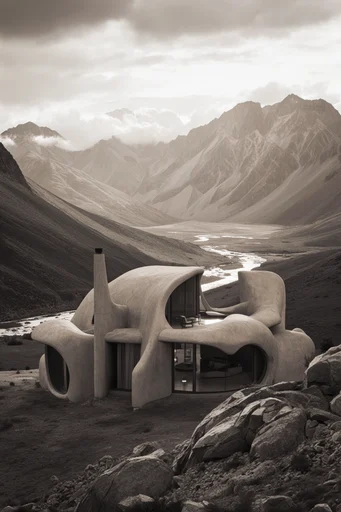 Biophilic Organic Brutalism style reference image — earthy minimalist textures
