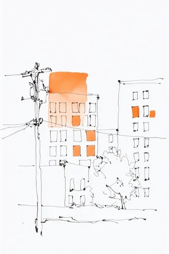 Graphic Naive Ink style reference image — minimalist black ink illustration