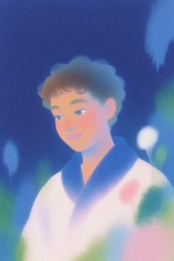 Luminous Nocturnal Dreamscape style reference image — luminous pastel accents