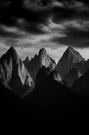 Cinematic Monochrome Noir style reference image — high-contrast black and white photography