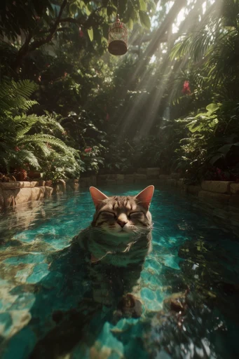 Lush Aerial Oasis style reference image — vibrant jungle foliage
