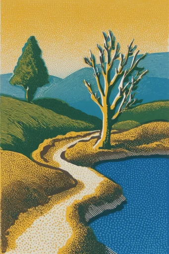Graphic Retro Printmaker style reference image — risograph print aesthetic