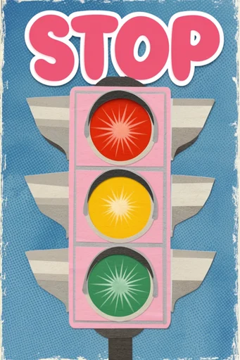 Nostalgic Pop Collage style reference image — bold typography