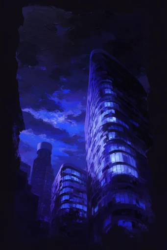 Luminous Nocturnal Void style reference image — deep indigo and cobalt palette