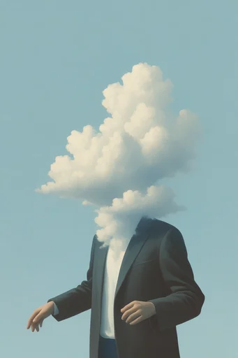 Minimalist Magrittean Dreamscape moodboard — generate AI images in this style