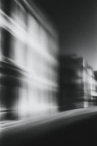 Haunting Kinetic Monochrome style reference image — long exposure motion blur