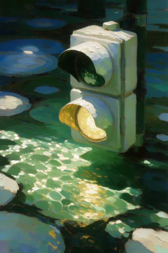 Luminous Impasto Waters style reference image — visible painterly brushstrokes